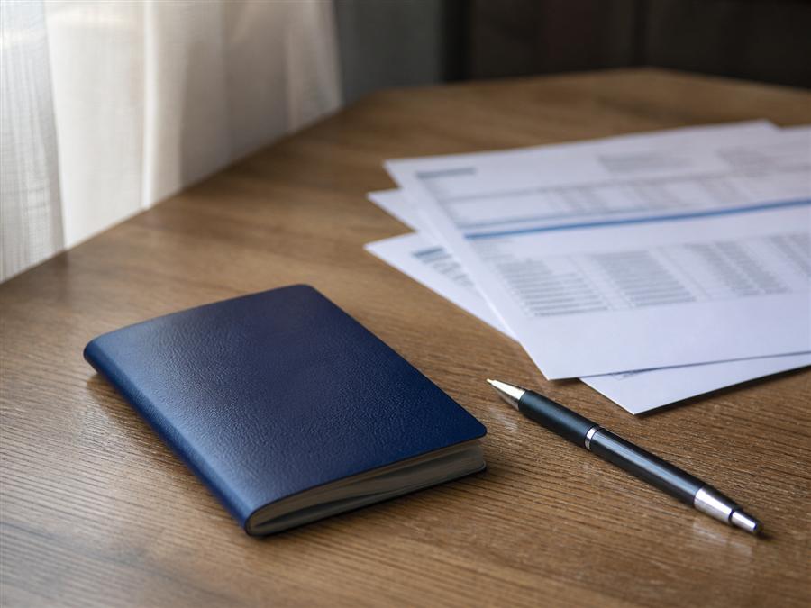 Carteira de trabalho e documentos financeiros